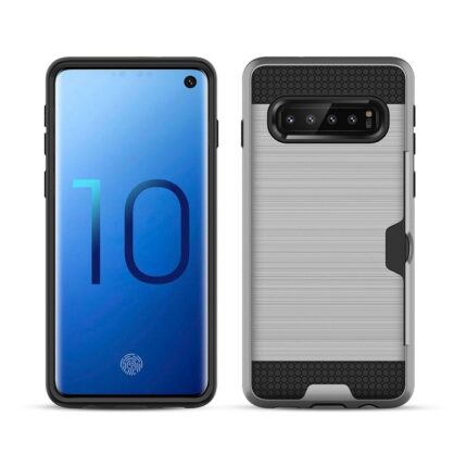 Hybrid Card Slot Anti Shock Case for Samsung Galaxy S10E - Grey