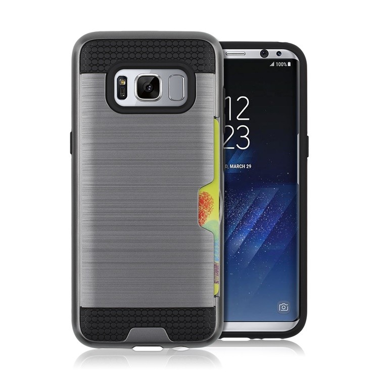grey-6.jpg Hybrid Card Slot Anti Shock Case for Samsung Galaxy S8 Plus - Grey – Image 1