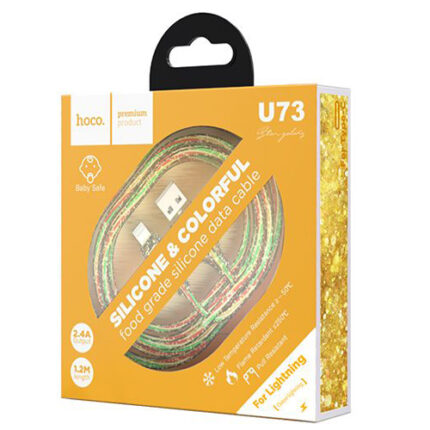 Hoco U73 Silicone & Colorful USB Cable to Lightning - Yellow