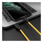 Hoco X21 Plus Fluorescence Silicone USB Data Cable to Lightning - Yellow – Image 2