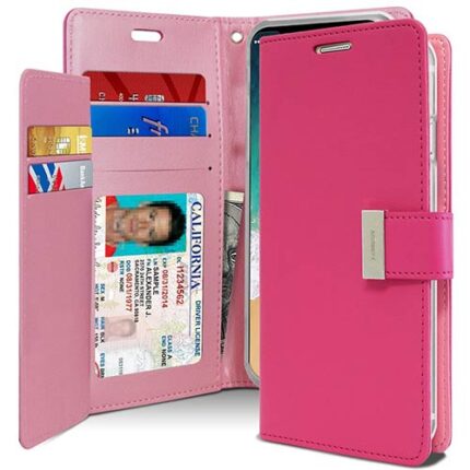 Goospery Rich Diary Wallet Case for Samsung Galaxy S8 - Hot Pink