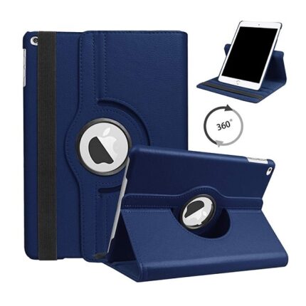 360 Degree Rotating Stand Smart Cover for Apple iPad 2/3/4 - Navy Blue