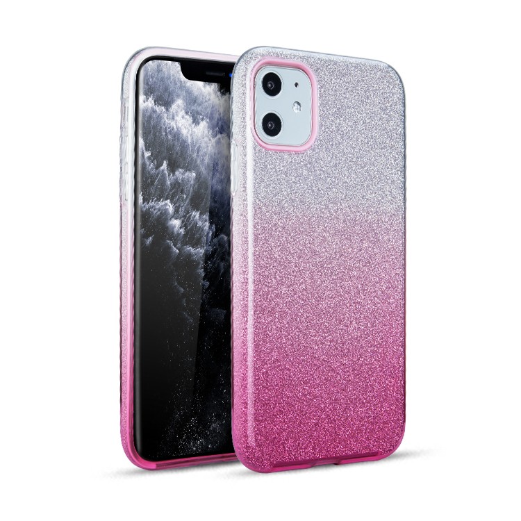 pink-2.jpg Two Tone Glitter Case for Apple iPhone 11 Pro Max - Hot Pink – Image 1