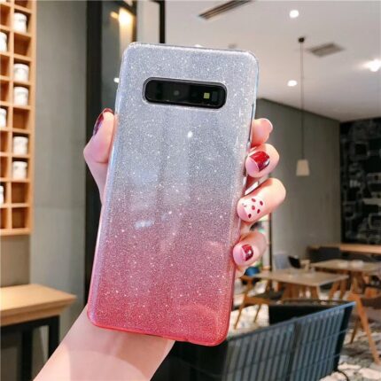 Two Tone Glitter Case for Samsung Galaxy S10E - Hot Pink