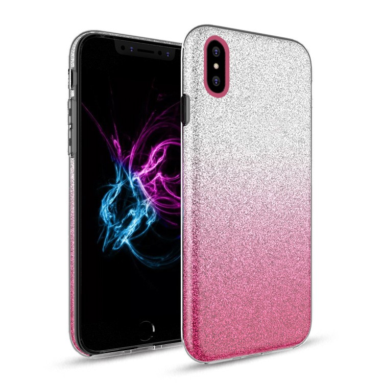pink-35.jpg Two Tone Glitter Case for Apple iPhone XR - Hot Pink – Image 1