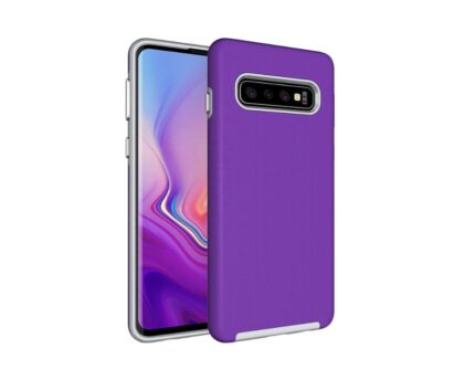 Triangle Shockproof Case with Anti Slip Grains for Samsung Galaxy S10 Plus - Purple