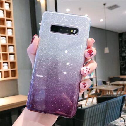 Two Tone Glitter Case for Samsung Galaxy S10 - Purple