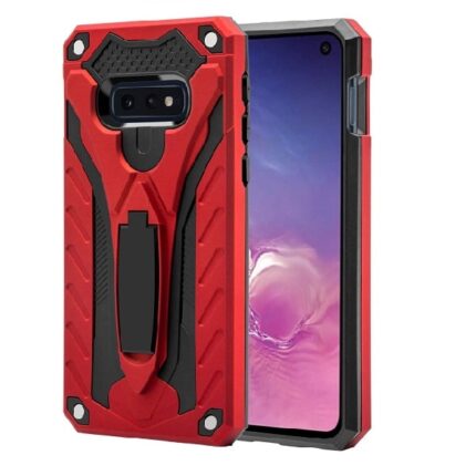Rugged Defender Case with Kickstand for Samsung Galaxy S10E - Red