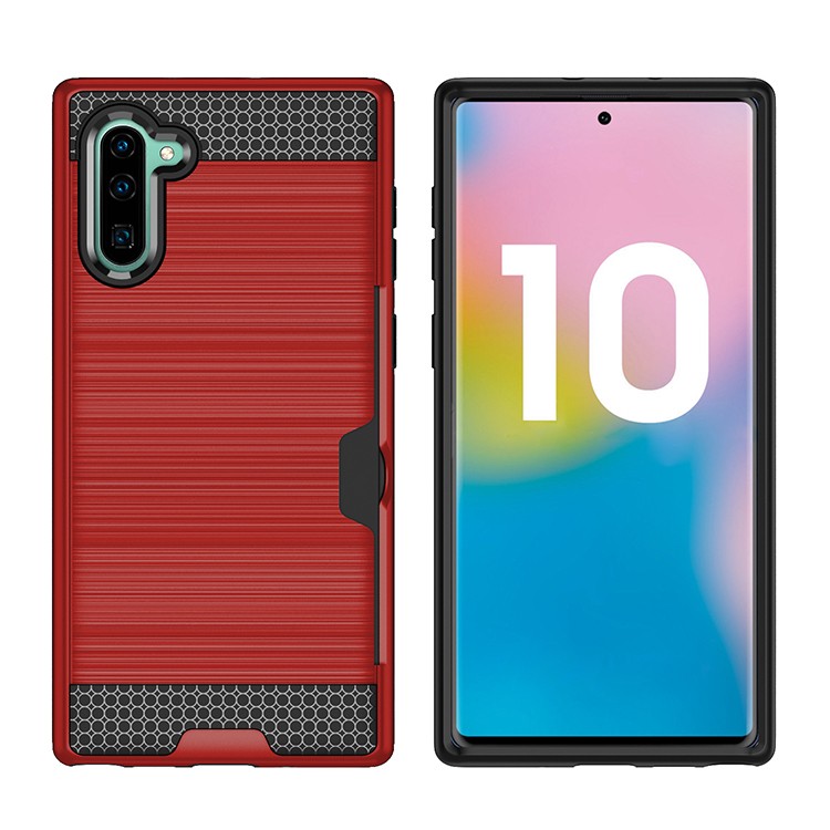 red-35.jpg Hybrid Card Slot Anti Shock Case for Samsung Galaxy Note 10 - Red – Image 1