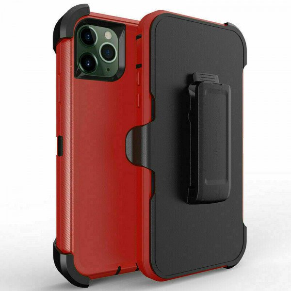 red-6-1.jpg Triple Layer Protection Case & Belt Clip for Apple iPhone 11 Pro - Red – Image 1