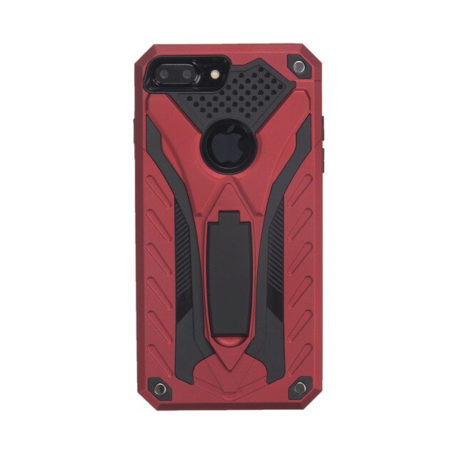 red1.jpg Rugged Defender Case with Kickstand for Apple iPhone 6/6s - Red – Image 1