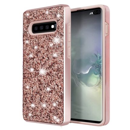 Hybrid Premium Diamond Bling Shockproof Phone Case for Samsung Galaxy Note 10 Plus 5G - Rose Golden