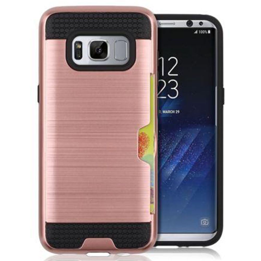 rose-gold-24.jpg Hybrid Card Slot Anti Shock Case for Samsung Galaxy S8 Plus - Rose Golden – Image 1