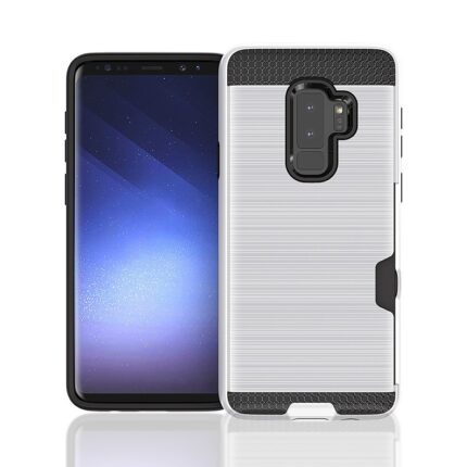 Hybrid Card Slot Anti Shock Case for Samsung Galaxy S9 - Silver