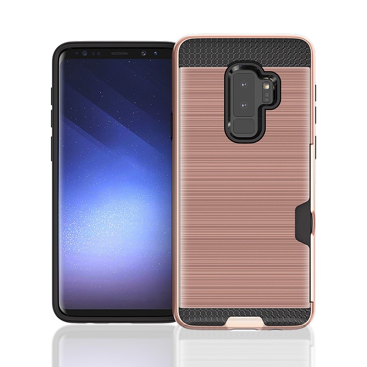 s9-plus-32.jpg Hybrid Card Slot Anti Shock Case for Samsung Galaxy S9 - Rose Golden – Image 1