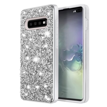 Hybrid Premium Diamond Bling Shockproof Phone Case for Samsung Galaxy Note 10 Plus 5G- Silver