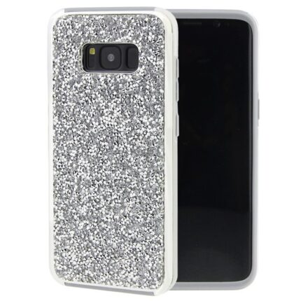 Hybrid Premium Diamond Bling Shockproof Phone Case for Samsung Galaxy S8 - Silver