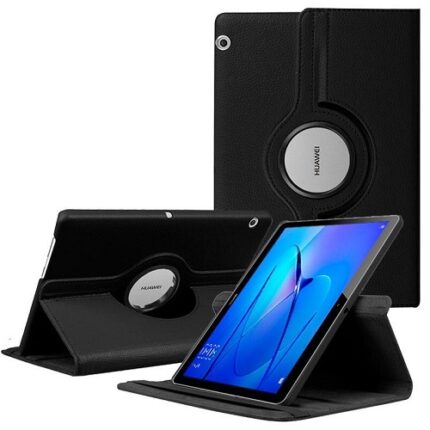 360 Degree Rotating Stand Smart Cover for Huawei MediaPad T5 10.1 - Black