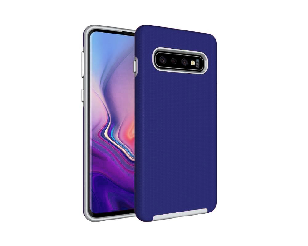 triangle-s10-navy-blue.png Triangle Shockproof Case with Anti Slip Grains for Samsung Galaxy S10 Plus - Navy Blue – Image 1