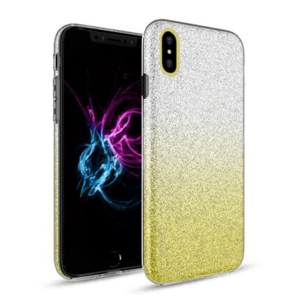 Two Tone Glitter Case for Apple iPhone XR - Yellow