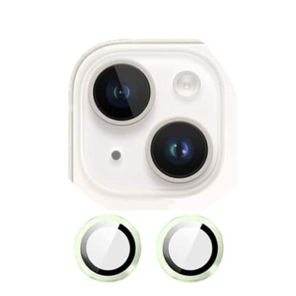 Metal Glass Lens Protection Compatible for iPhone 15 / 15 Plus - Green