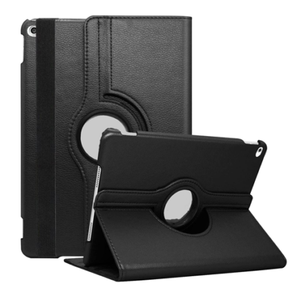 360 Degree Rotating Stand Smart Cover for Apple iPad Air / Air 2/ iPad 5/6 9.7 (2017/2018) - Black