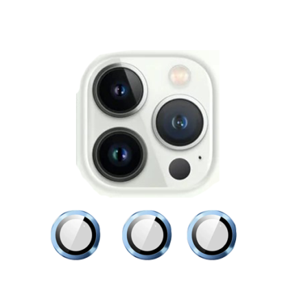 Metal Glass Lens Protection Compatible for iPhone 15 Pro / 15 Pro Max - Dark Blue