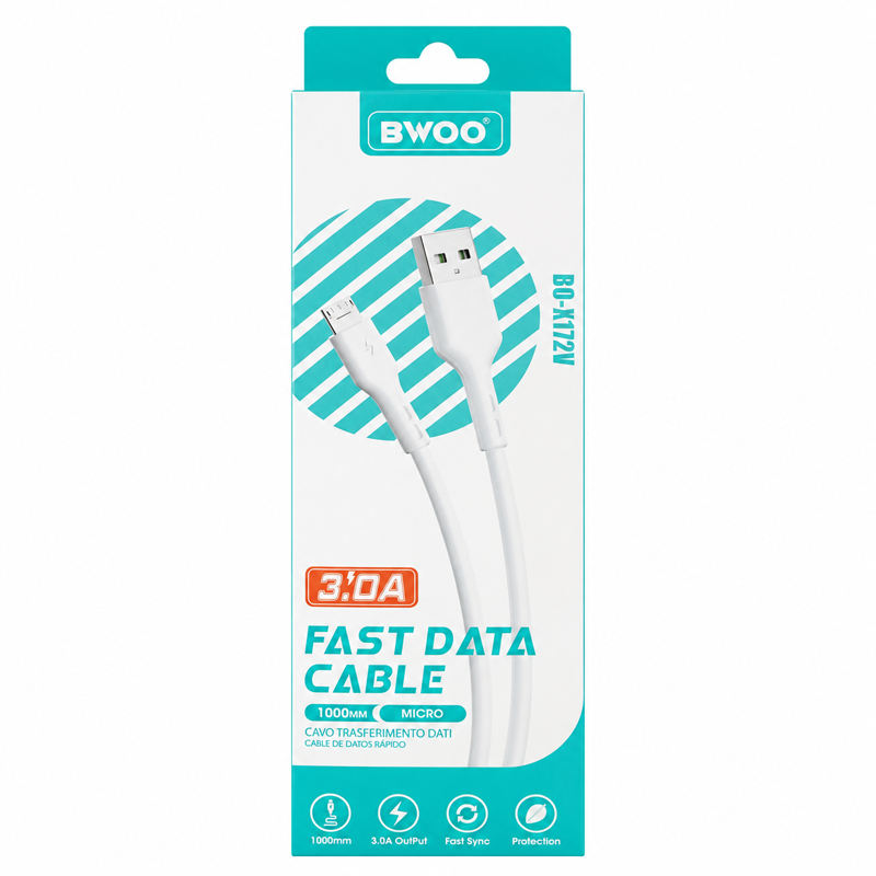 BWOO Micro USB Cable 3.0A BO-X172V (1M) - White BWOO Micro USB Cable 3.0A BO-X172V (1M) - White