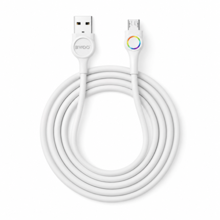 BWOO Micro USB Cable Colorful Lights 2.4A BO-X213V (1M) - White