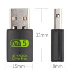 Dual Band WIFI 5 + Bluetooth USB Adapter 600 Mbps