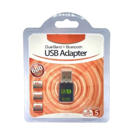 Dual Band WIFI 5 + Bluetooth USB Adapter 600 Mbps