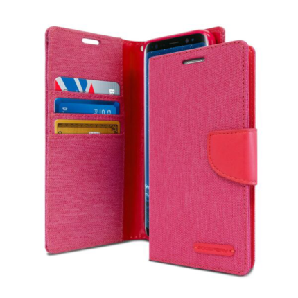 Goospery Canvas Diary Wallet Case for Samsung Galaxy S8 Plus - Pink
