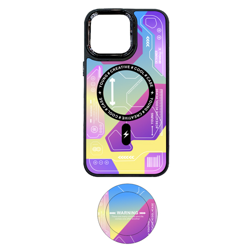 Graphic Design with Magnetic Case + Pop Socket for Apple iPhone 12 / 12 Pro - Nº 3 Graphic Design with Magnetic Case + Pop Socket for Apple iPhone 12 / 12 Pro - Nº 3
