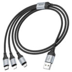 Hoco 3 in 1 Cable (USB to Lightning, USB-C, Micro-USB) X102 - Black