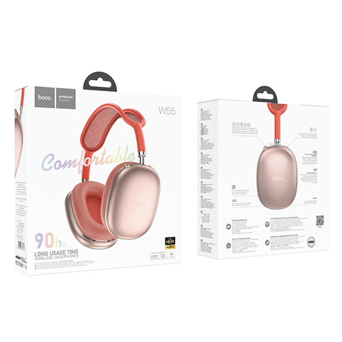 Hoco Comfortable Wireless Bluetooth Headphones W55 - Pink Hoco Comfortable Wireless Bluetooth Headphones W55 - Pink