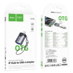 Hoco Lightning Male to USB Female OTG Adapter UA46 - Metal Gray