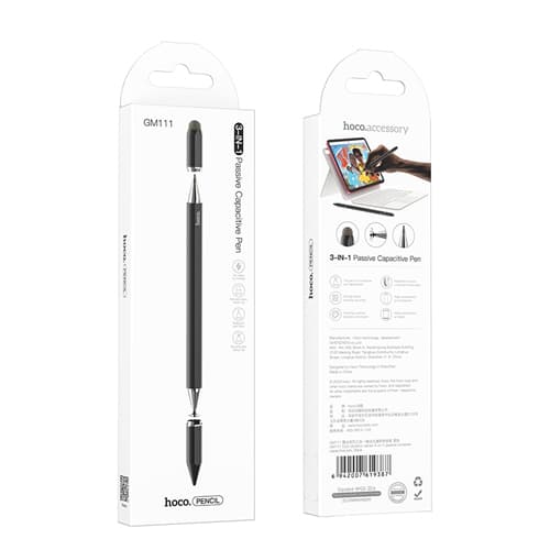 Hoco Passive 3 in 1 Universal Capacitive Pen GM111 - Black Hoco Passive 3 in 1 Universal Capacitive Pen GM111 - Black