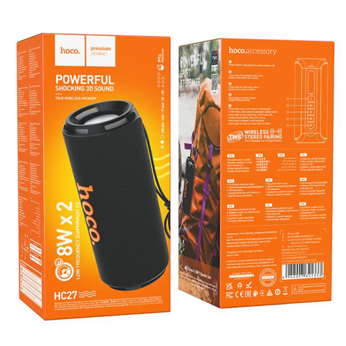 Hoco Soundful Sports Wireless Bluetooth Speaker HC27 - Black Hoco Soundful Sports Wireless Bluetooth Speaker HC27 - Black