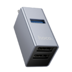 Hoco USB-C To (2x USB 2.0 + USB 3.0) Adapter HB54A - Metal Gray