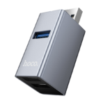 Hoco USB To (2x USB 2.0 + USB 3.0) Adapter HB54 - Metal Gray