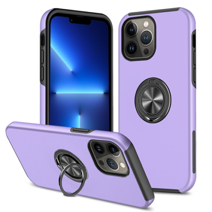Hybrid Shock Absorbing Case with Kickstand for Apple iPhone 13 Pro - Purple