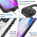 Waterproof IP68 Magnetic Case for Apple iPhone 15 Pro Max
