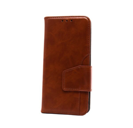 Premium PU Leather with Front Slot Card Wallet Case for Huawei P20 - Brown