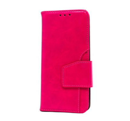 Premium PU Leather with Front Slot Card Wallet Case for Huawei P20 - Hot Pink
