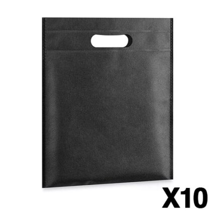 Reusable Shopping Bags (Non-Woven) (Pack of 10) - Black