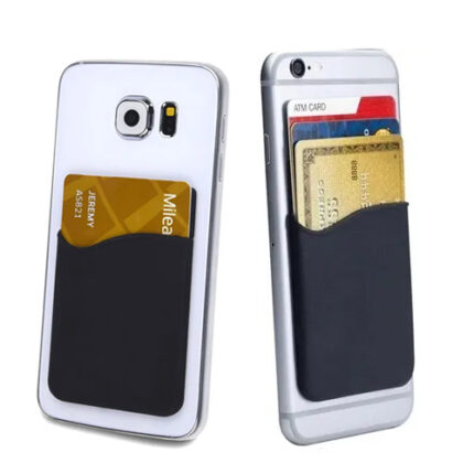 Silicone Card Holder with 3M Adhesive for Smartphone - Hot Pink