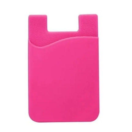 Silicone Card Holder with 3M Adhesive for Smartphone - Hot Pink