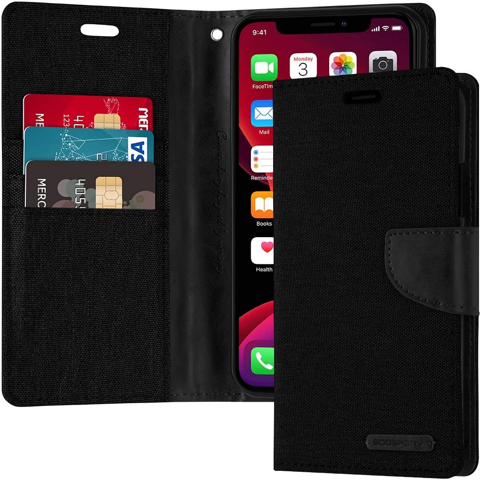 Goospery Canvas Diary Wallet Case for Samsung Galaxy S8 Plus - Black Goospery Canvas Diary Wallet Case for Samsung Galaxy S8 Plus - Black