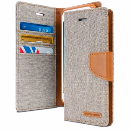 Goospery Canvas Diary Wallet Case for Apple iPhone 7/8 Plus - Grey