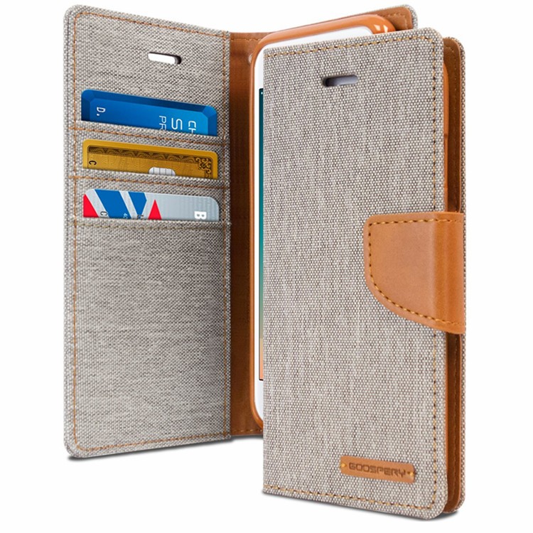 Goospery Canvas Diary Wallet Case for Apple iPhone 6/6S - Grey Goospery Canvas Diary Wallet Case for Apple iPhone 6/6S - Grey